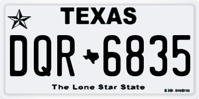 TX license plate DQR6835