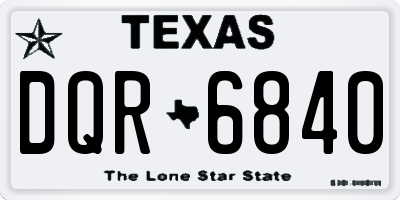 TX license plate DQR6840