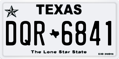 TX license plate DQR6841
