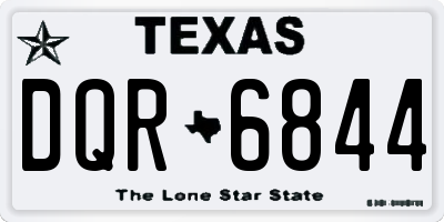 TX license plate DQR6844