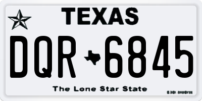 TX license plate DQR6845