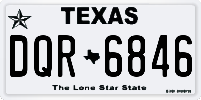 TX license plate DQR6846