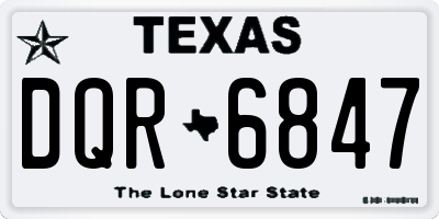 TX license plate DQR6847