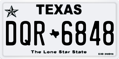 TX license plate DQR6848