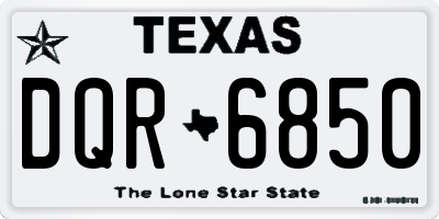 TX license plate DQR6850