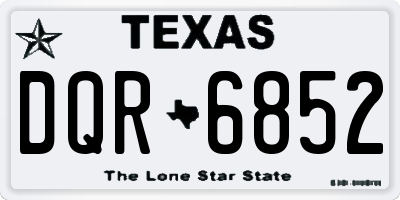 TX license plate DQR6852