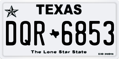 TX license plate DQR6853