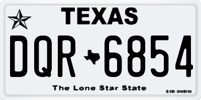 TX license plate DQR6854