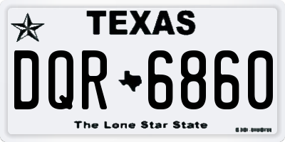 TX license plate DQR6860