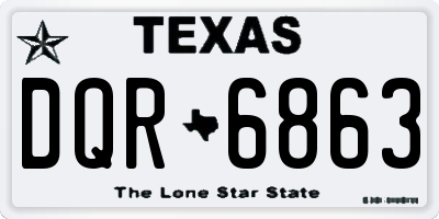 TX license plate DQR6863