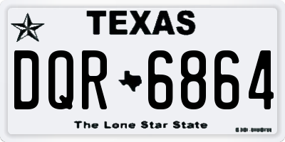 TX license plate DQR6864