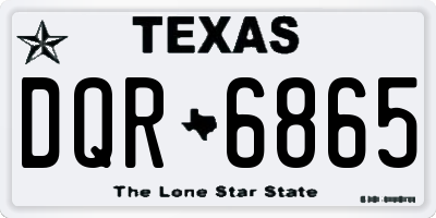 TX license plate DQR6865