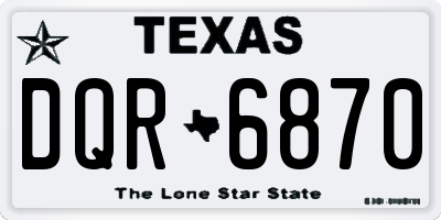 TX license plate DQR6870