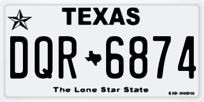 TX license plate DQR6874