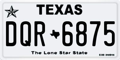 TX license plate DQR6875