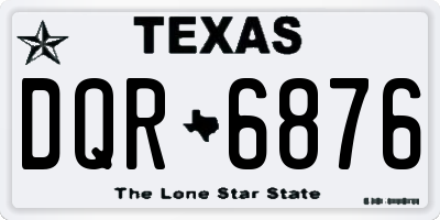 TX license plate DQR6876