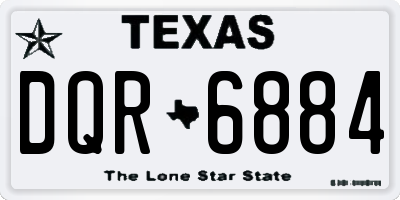 TX license plate DQR6884