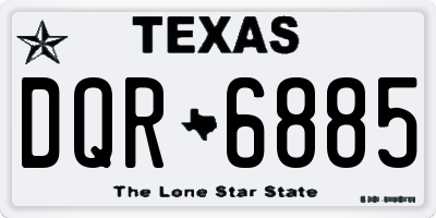 TX license plate DQR6885