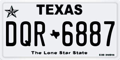 TX license plate DQR6887