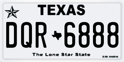 TX license plate DQR6888