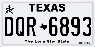 TX license plate DQR6893