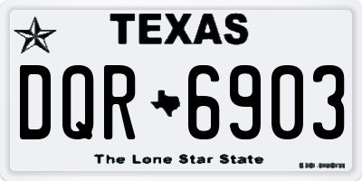 TX license plate DQR6903