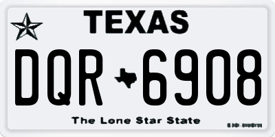 TX license plate DQR6908