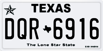 TX license plate DQR6916