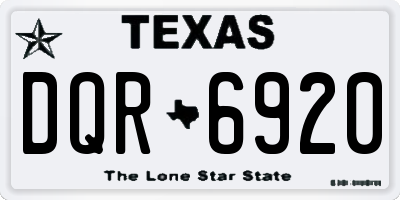 TX license plate DQR6920