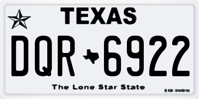 TX license plate DQR6922