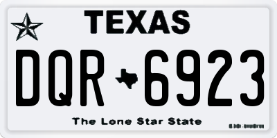 TX license plate DQR6923