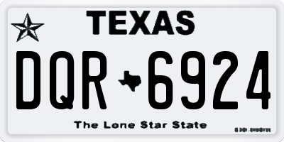 TX license plate DQR6924
