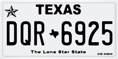 TX license plate DQR6925
