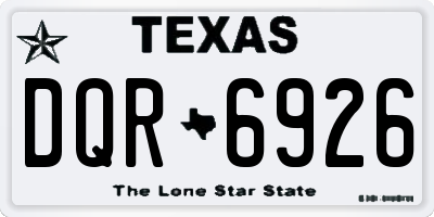 TX license plate DQR6926