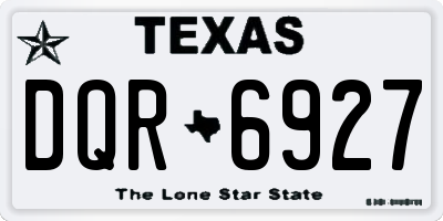 TX license plate DQR6927