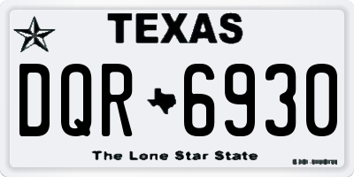 TX license plate DQR6930