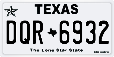 TX license plate DQR6932