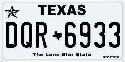 TX license plate DQR6933