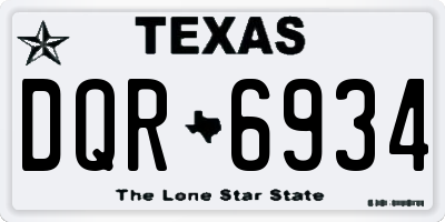 TX license plate DQR6934