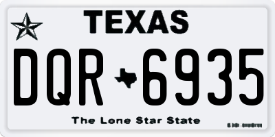 TX license plate DQR6935