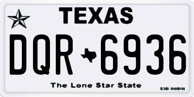 TX license plate DQR6936