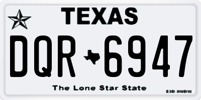 TX license plate DQR6947