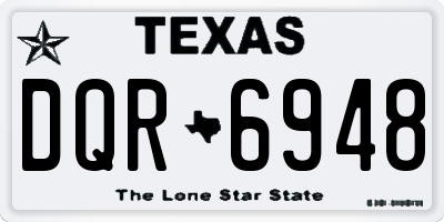 TX license plate DQR6948