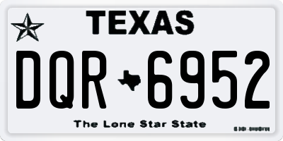 TX license plate DQR6952