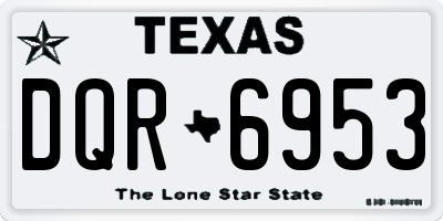 TX license plate DQR6953