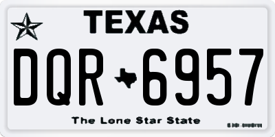 TX license plate DQR6957