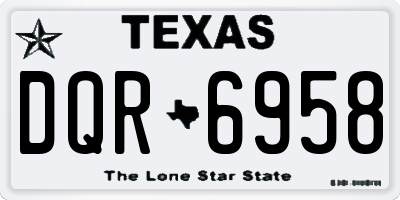 TX license plate DQR6958