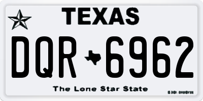 TX license plate DQR6962