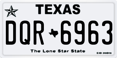TX license plate DQR6963