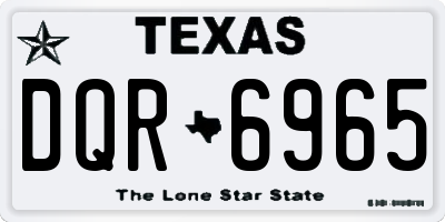 TX license plate DQR6965